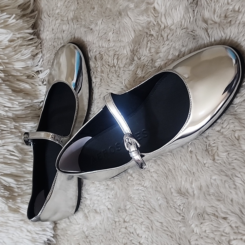 Elegant Silver Mary Jane Flats